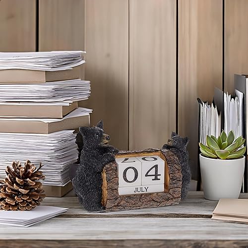Miniatura 7 de Pine Ridge Bloques de calendario de escritorio, calendario perpetuo, bloques de fecha de mes y día, calendarios rústicos para el hogar, oficina,