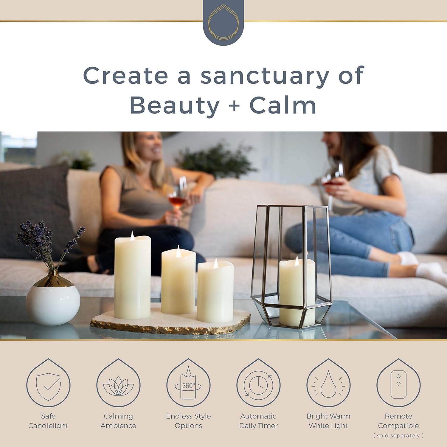 Buy Simply Collected Flickering Flameless Candles Battery Operated with