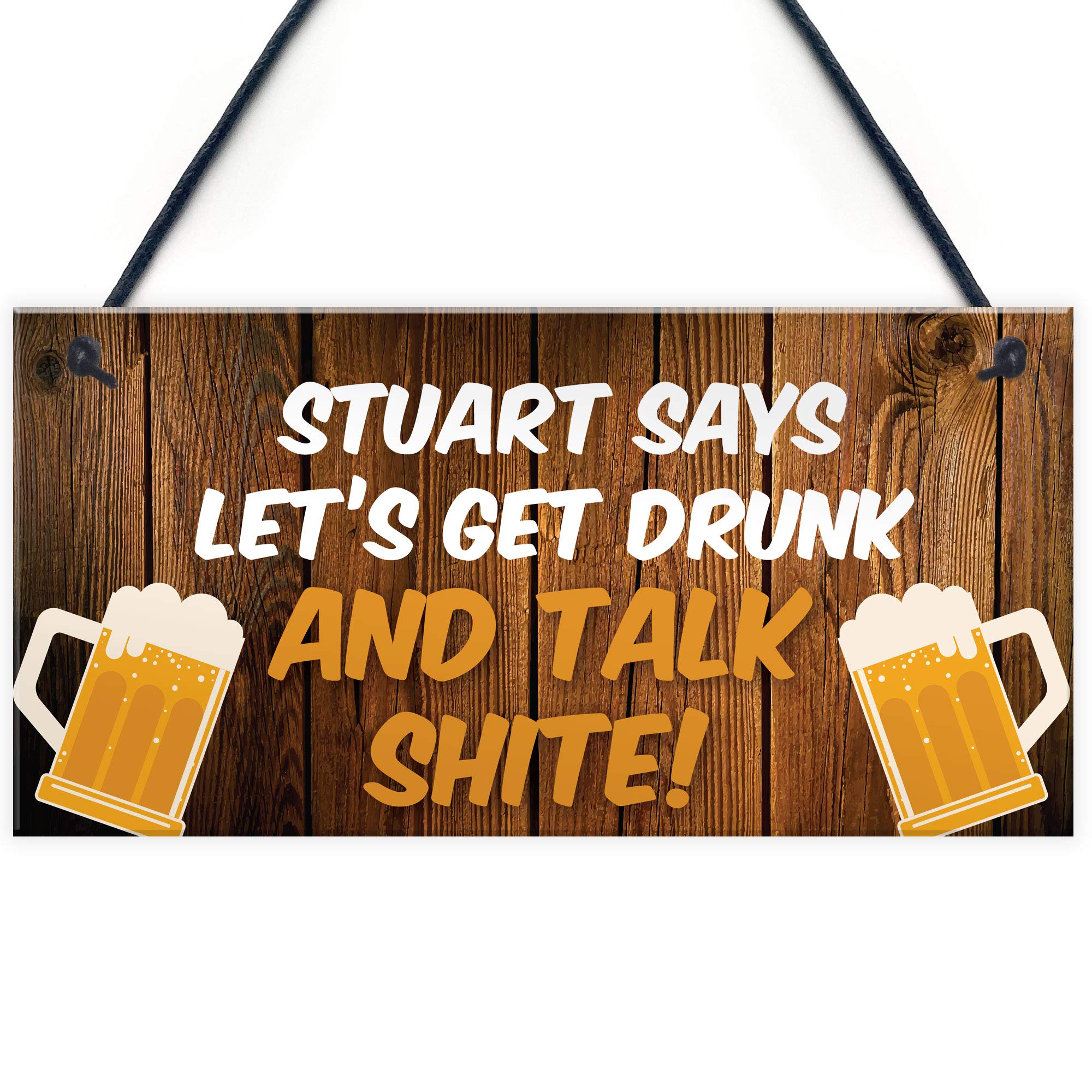 Personalised Bar Sign Funny Alcohol Gift Hanging Garden Sign Beer Gift