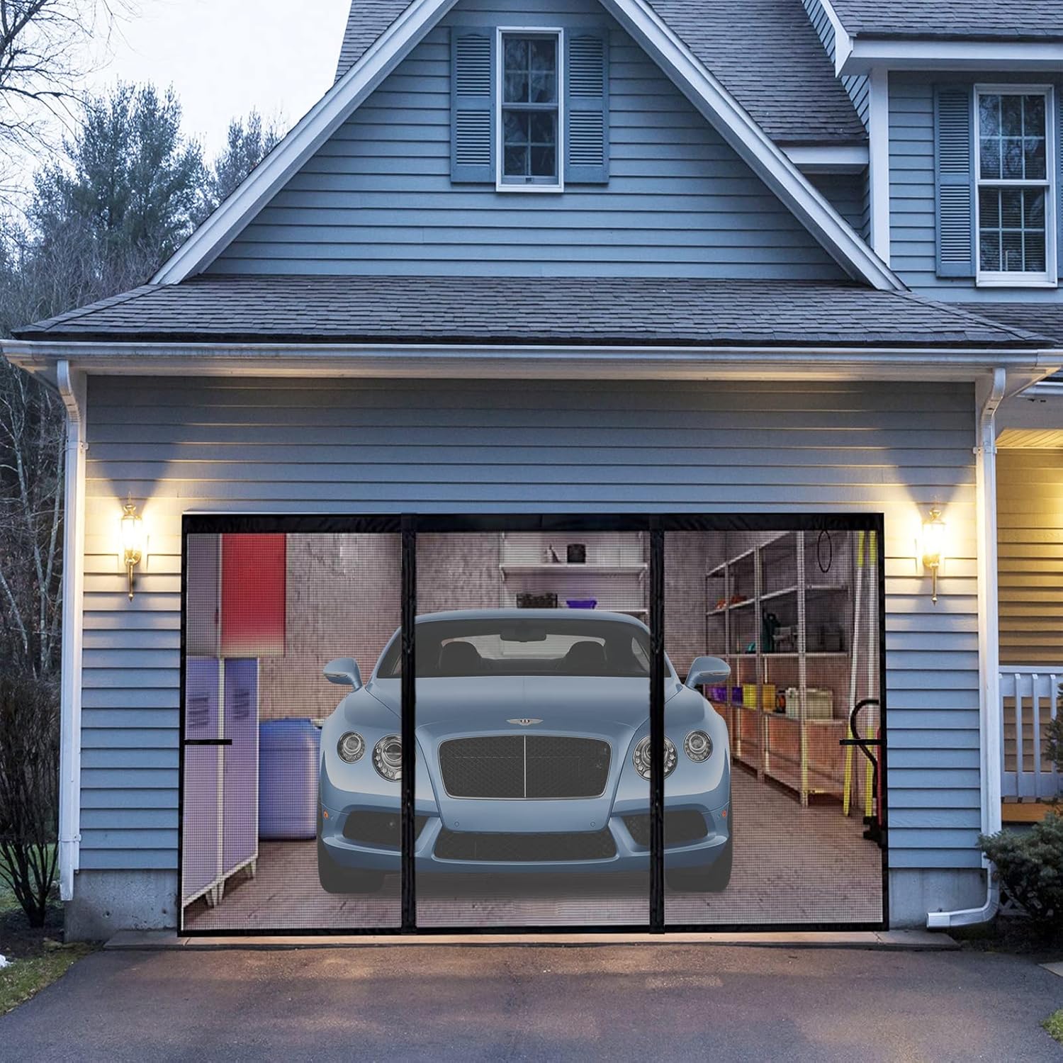 Garage Screen Door for 1 Car Garage Doors 9x7FT Reinforced