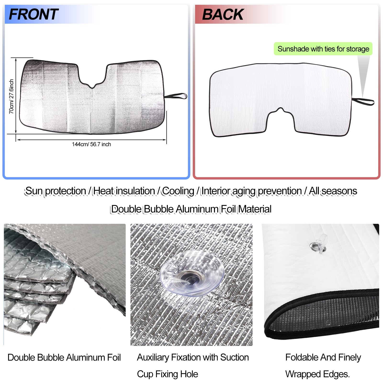 Parasol para parabrisas para camioneta Ford Maverick 2022-2024, parasol para parabrisas delantero, visera reflectante plegable, protector de pantalla, bloqueador UV, protector térmico que mantiene tu