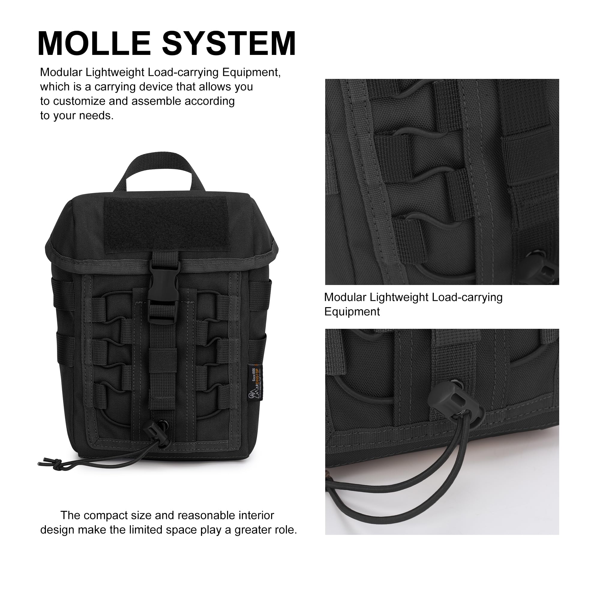 Borsa Tattica Molle Mardingtop – Marsupio EDC In Poliestere 600D, Leggera E Organizzata, Per Escursioni, Ciclismo E Attività Outdoor