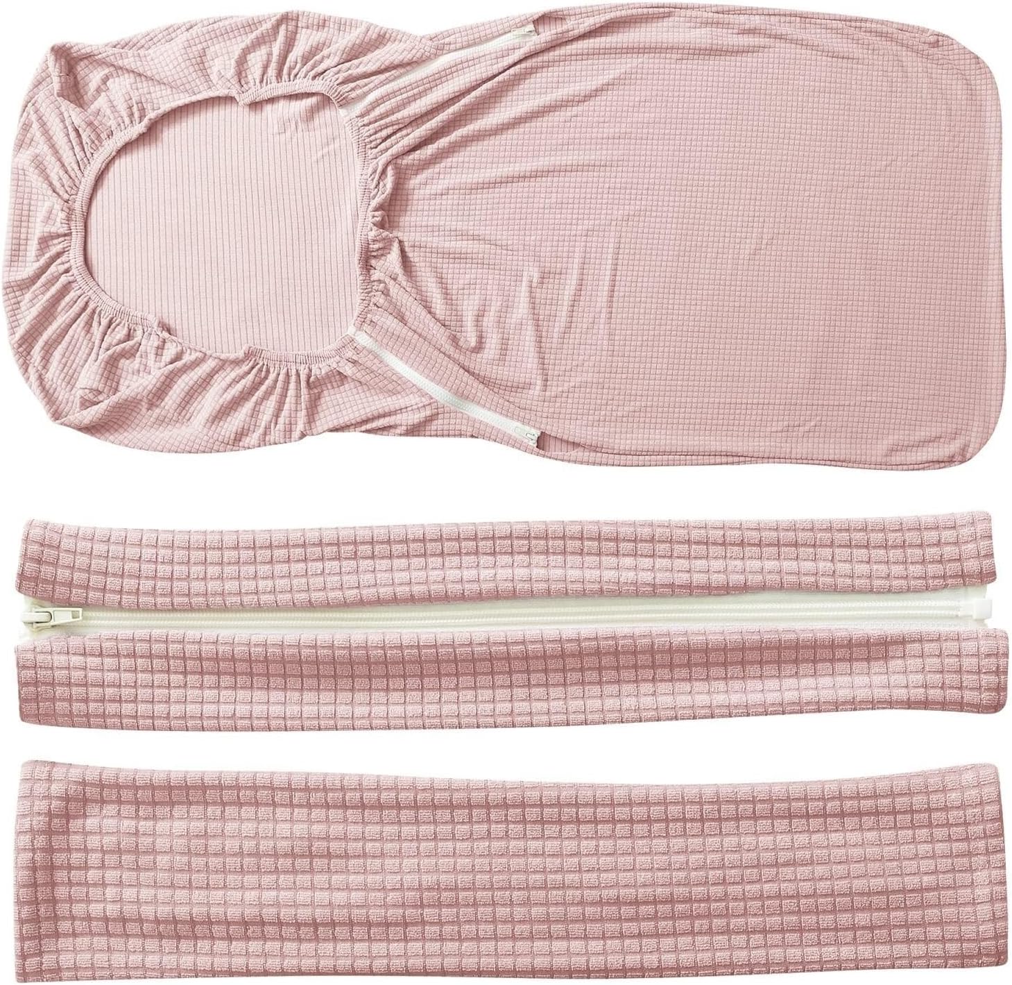 Office Chair Cover Water Repellent Jacquard Armrest Swivel Chair Slipcovers Removable Stretch Universal Computer Chair Cover M with Chair Arm Cover(Orange)