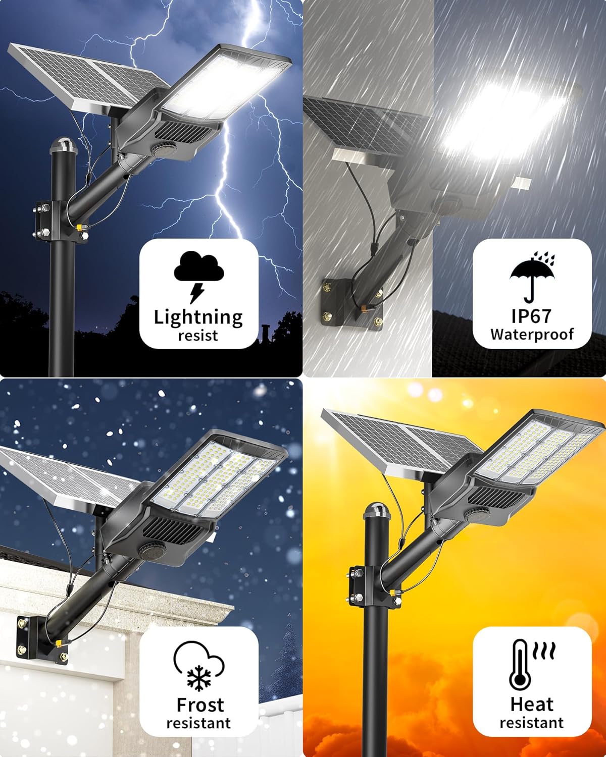 Gefolly SL-10000W Solar Street Lights Outdoor, 600000LM Commercial Parking Lot Light Dusk to Dawn IP67 Waterproof 6500K Security Flood Lights with Motion Sensor Lamp for Yard, Road Gefolly SL-10000W Solar Street Lights Outdoor, 600000LM Commercial Parking Lot Light Dusk to Dawn IP67 Waterproof 6500K Security Flood Lights with Motion Sensor Lamp for Yard, Road