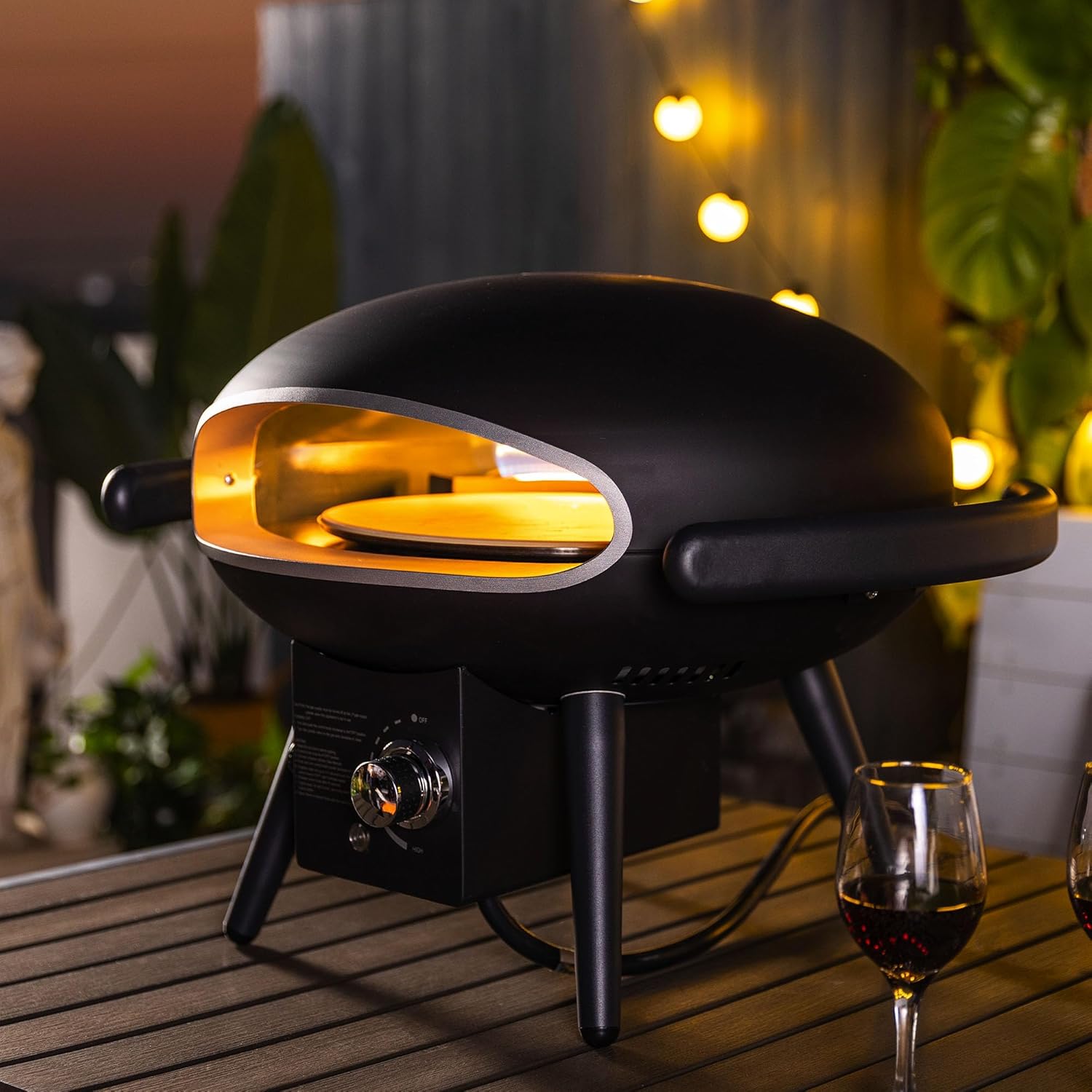 Gas Pizza Oven, Propane Outdoor Pizza Oven, Portable Pizza Oven For 12 Inch Pizzas, With Gas Hose Regulator
