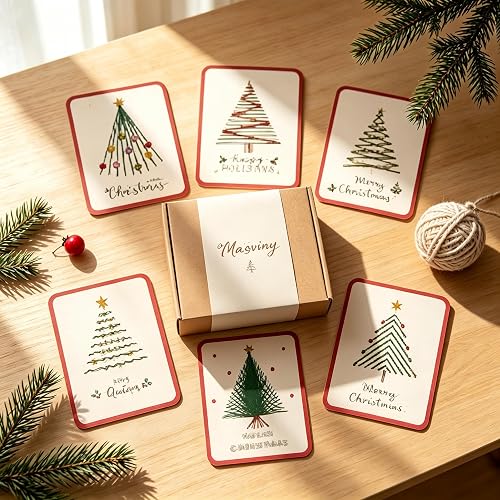 Merry Christmas DIY Kit, Thread Stitching Card Craft Set Holiday Making