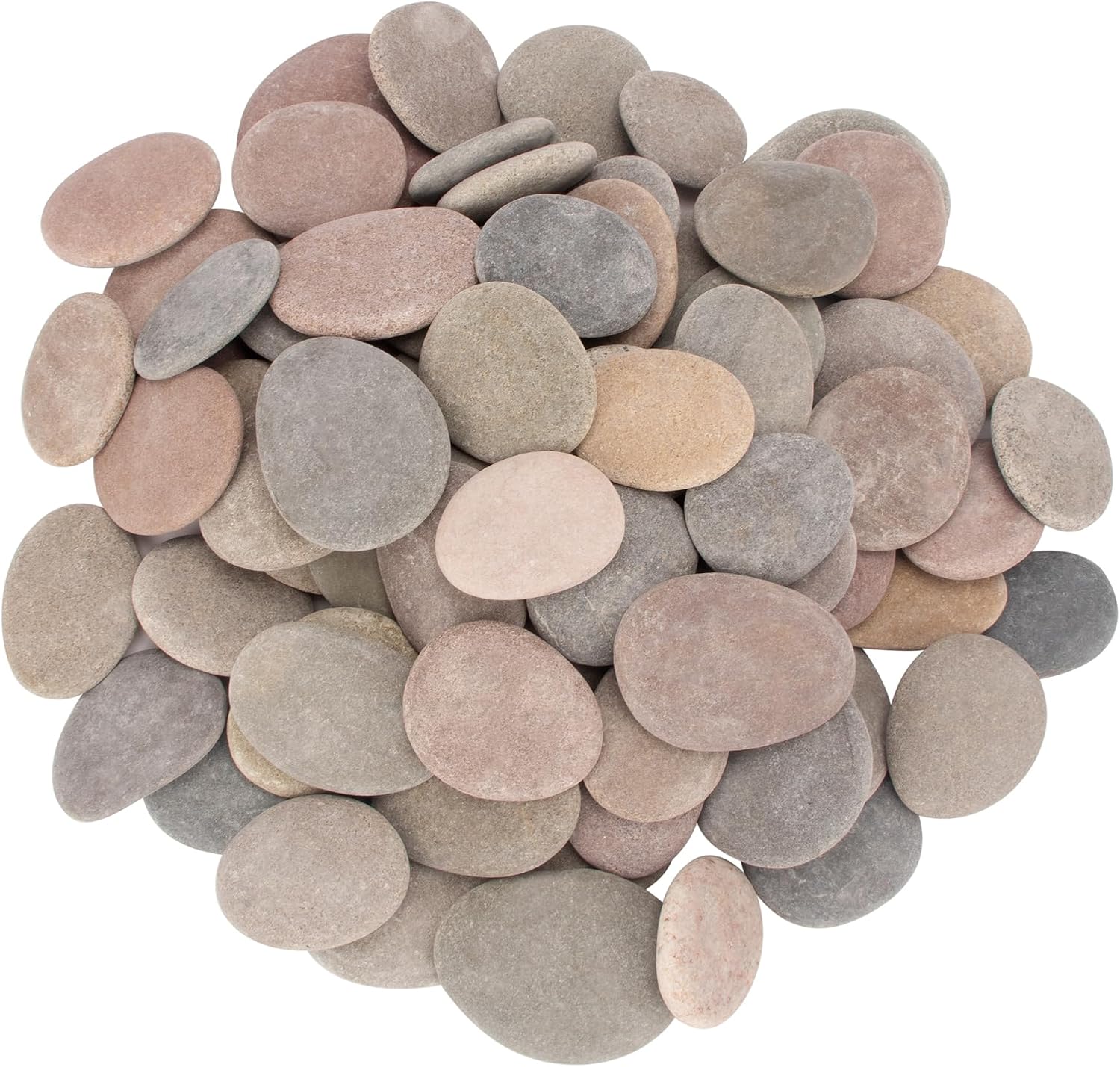 [About 101 PCS - 108 PCS](18.19 Pounds) Flat Rocks,Painting Rocks,1.96"-3.36" Craft Rocks,Stones for Arts
