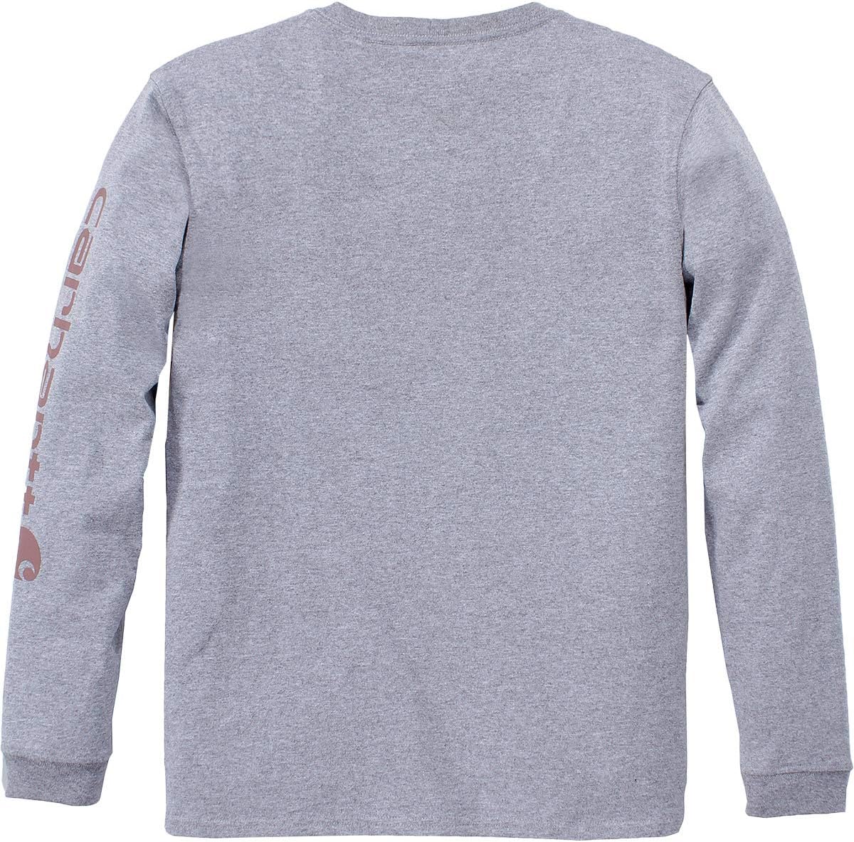 Carhartt Women's Loose Fit Heavyweight Long-Sleeve Logo Sleeve Graphic T-Shirt XX-Large Heather Gray