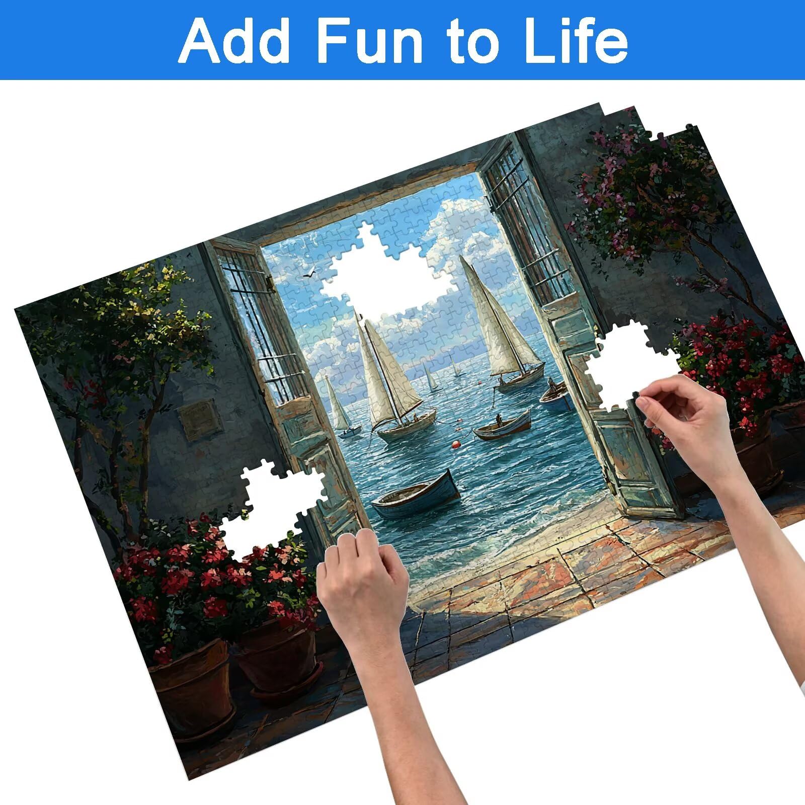 Puzzle 5000 Pezzi Paesaggio, Puzzle Italia 5000 Pezzi Arte per Adulti e Bambini, Misura: 156.5x105.5 cm, Puzzles Legno per Adulti con Squisita Scatola di Imballaggio, Regalo Donna, Regalo Uomo, -7935