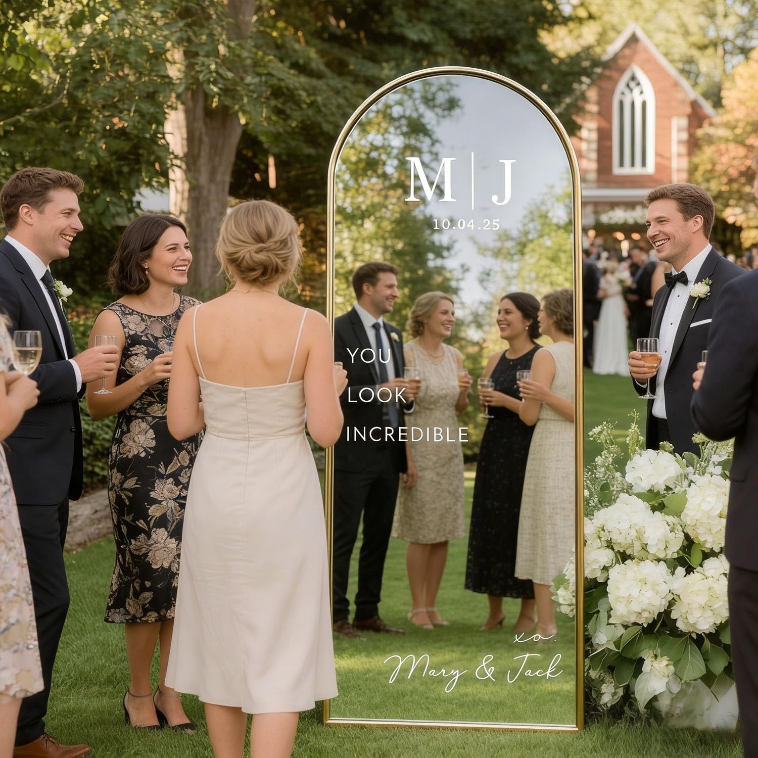 Adesivi Personalizzati Per Specchi Da Matrimonio - Scritte In Vinile Personalizzate Per Specchi Grandi E Piccoli, Adesivo Fai Da Te Con Scritta Di Benvenuto Per Il Ricevimento Di Nozze(57x94cm)