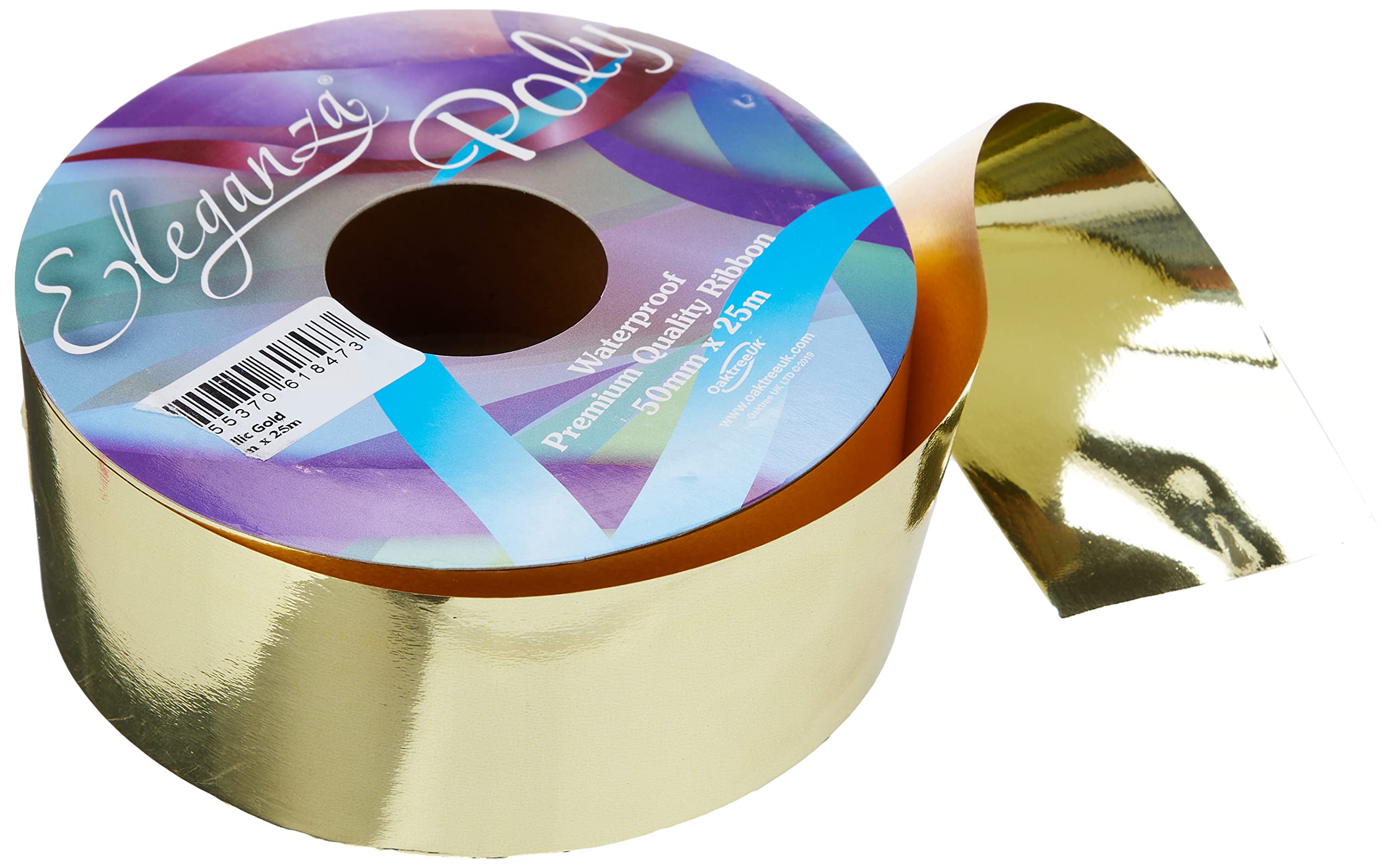 Eleganza Metallic Gold 1 X Waterproof Poly Ribbon, 50 Mm X 25 M