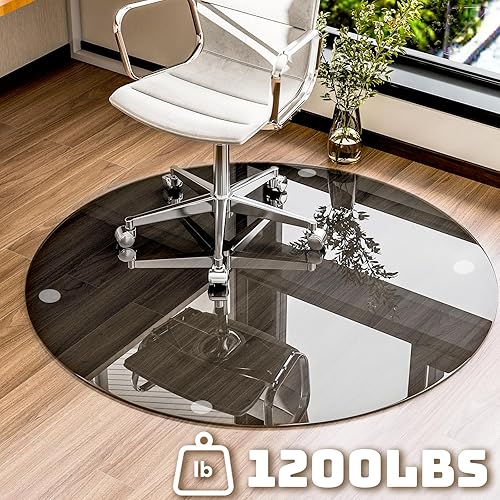 Miniatura 16 de Tapete para silla de 36 x 46 pulgadas, tapete para silla de oficina, tapete de vidrio templado para el hogar, oficina, alfombra, tapete transparente
