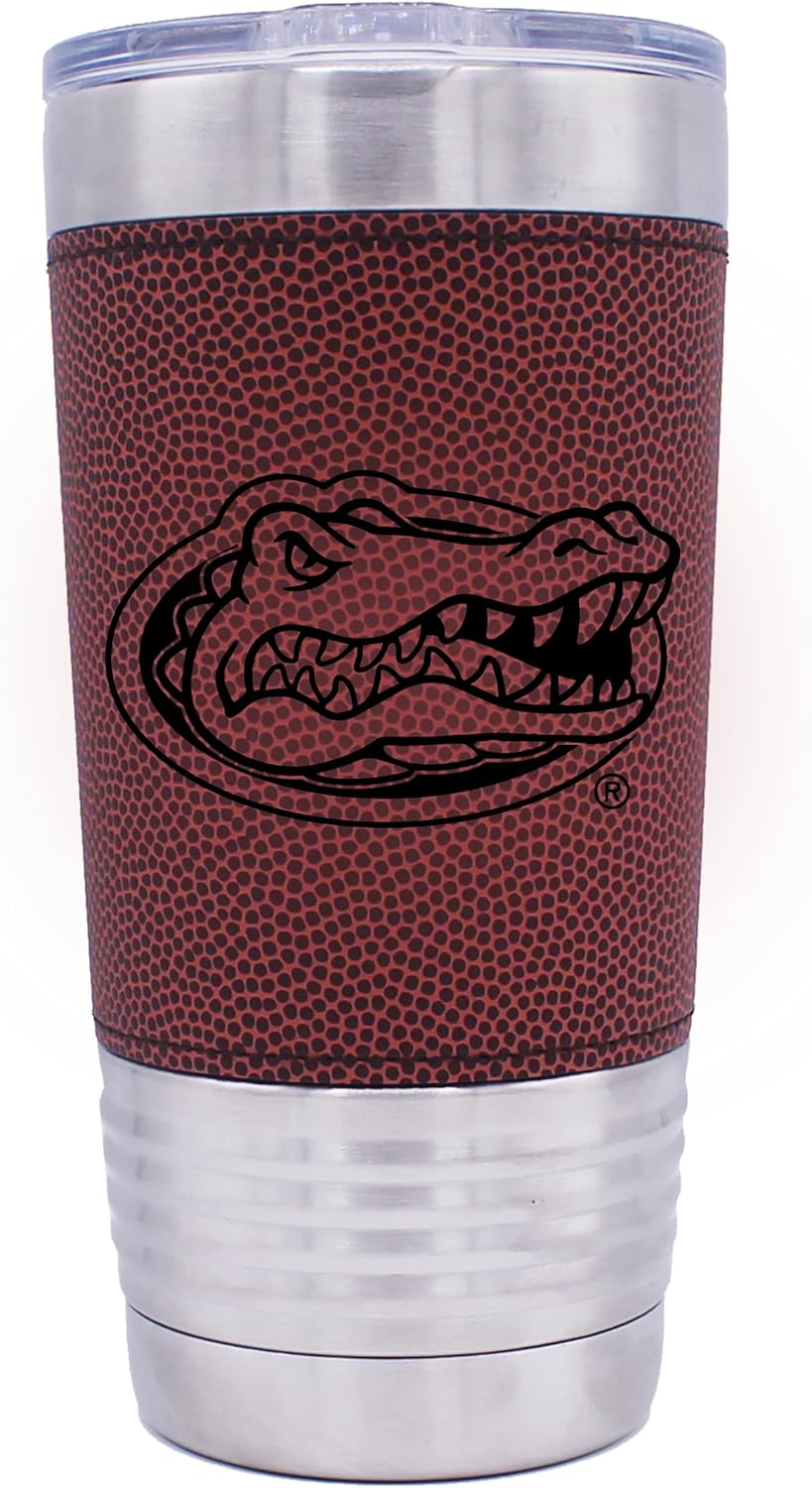 My Personal Memories 20 oz Officially Licensed Florida Gators Basketball and Football Grip Vacuum Insulated Double Wall Stainless Steel Travel Tumbler with Lid (Basketball)