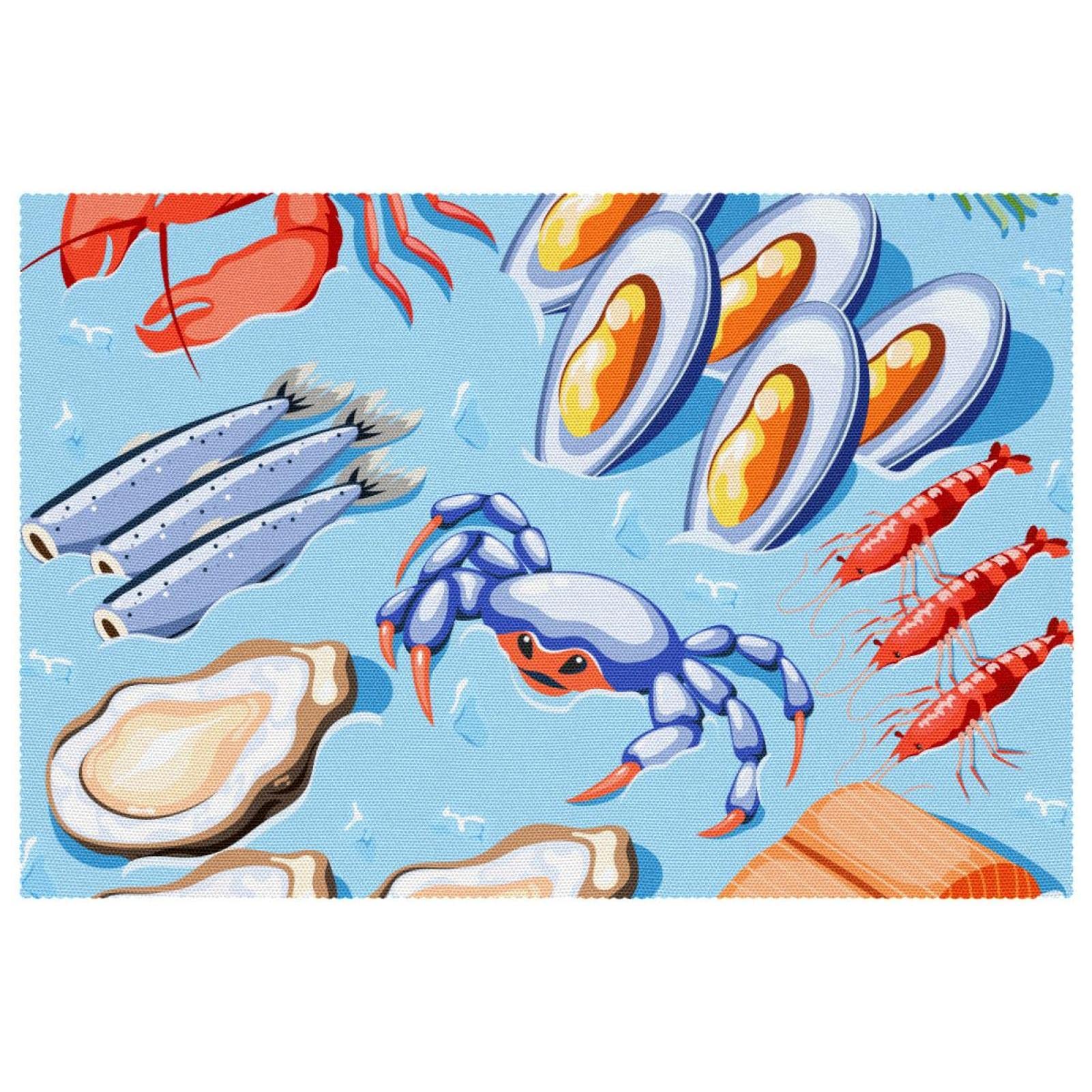 Set de table cuisine facile à nettoyer en tissu Oxford anti-tache x4