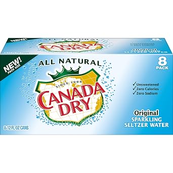 Canada Dry Original Sparkling Seltzer Water, 12 Fluid Ounce Can, 8 Count