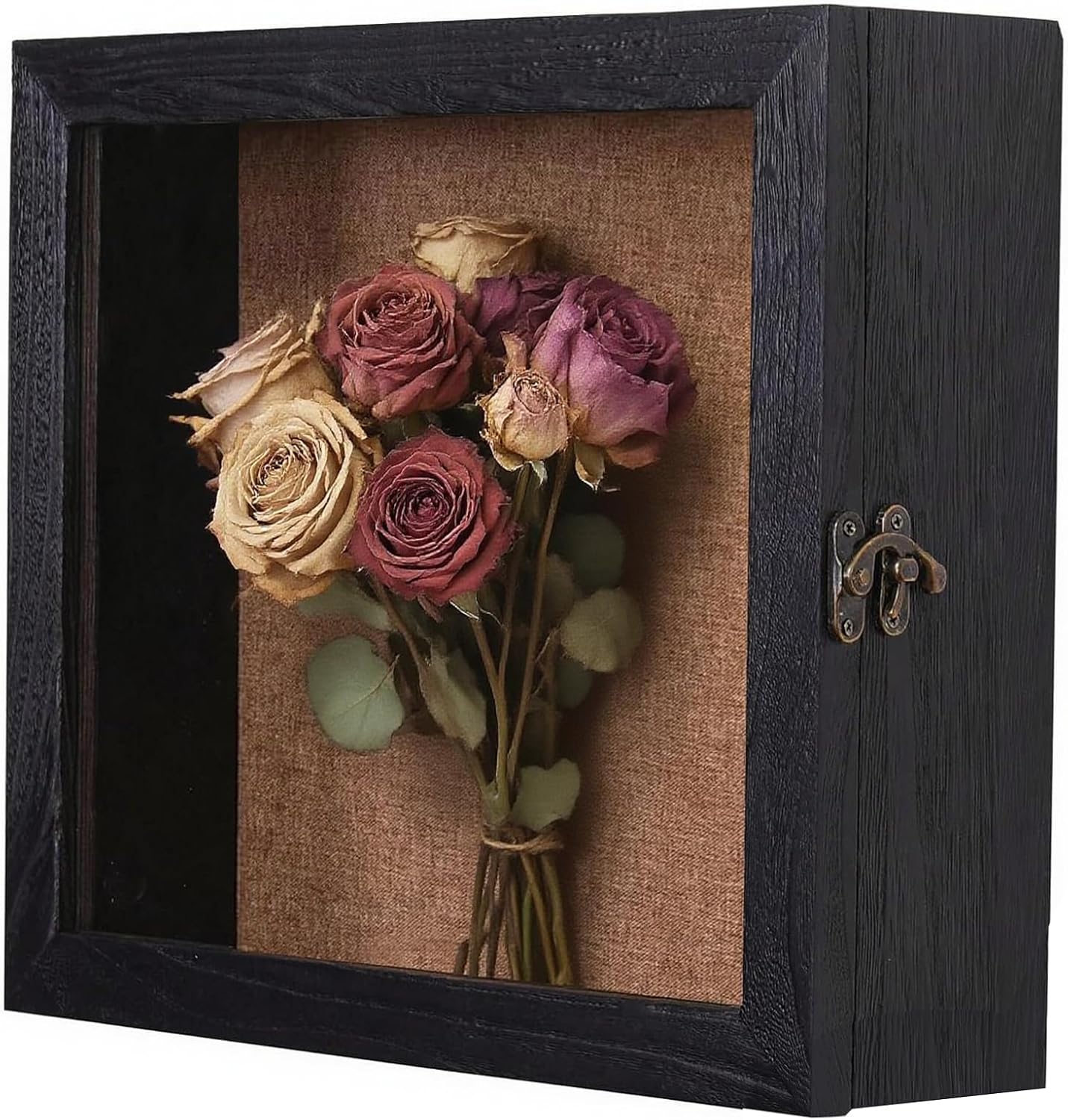 15x15x4 Shadow Box, Exterior Depth 4in Extra Deep Shadow Box Frame for Pictures, Photos and Keepsake(Black)