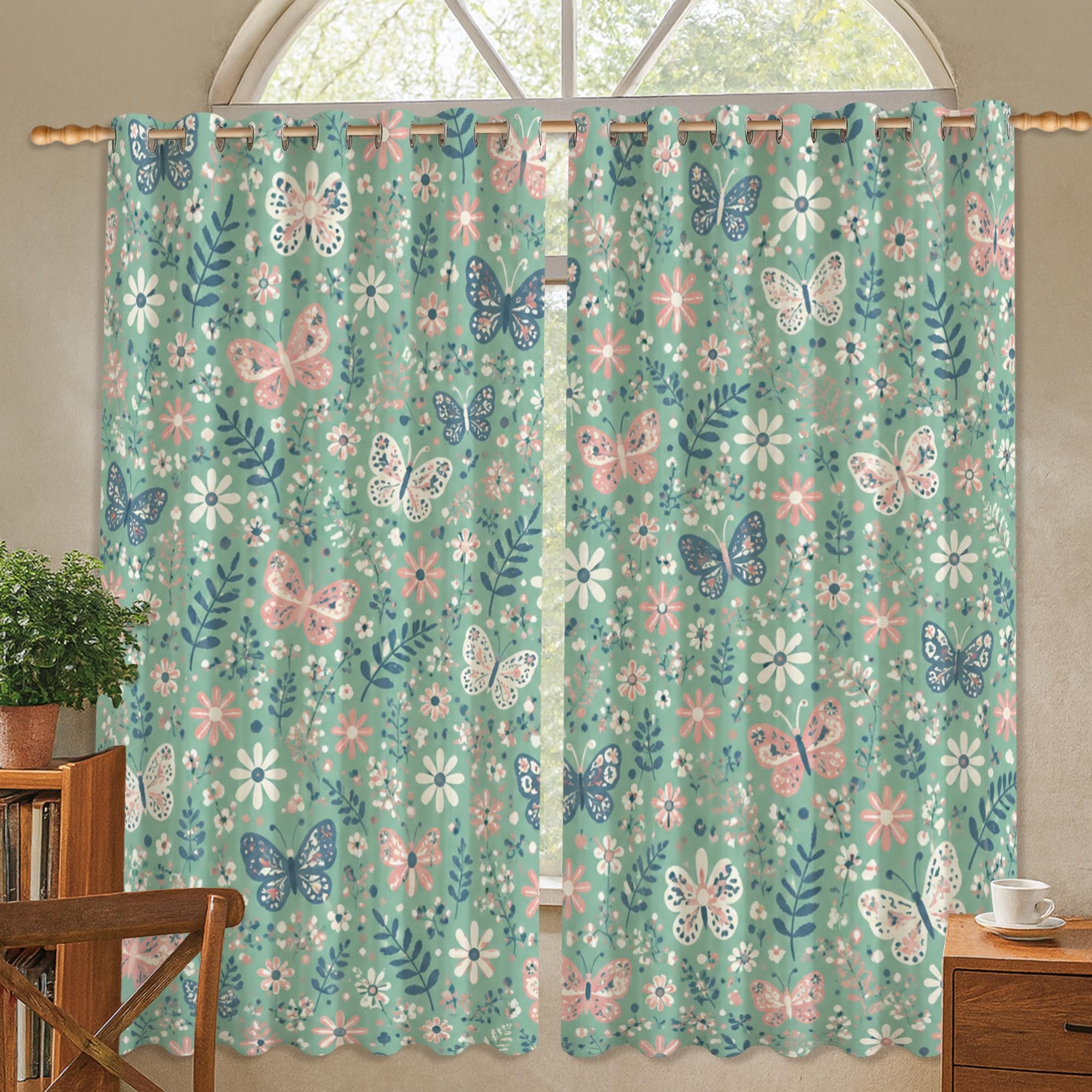 Rideaux occultants fleurs printanières pour chambre et salon cosy