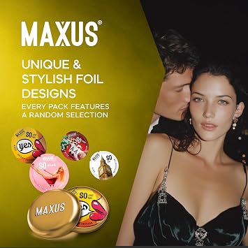 MAXUS Special, 100 Dotted & Ribbed Lubricated Condoms for Men, Regular Fit, Natural Latex, Easy-On Shape, Premium Quality, Includes Stylish Metal Case, Pack of 100
