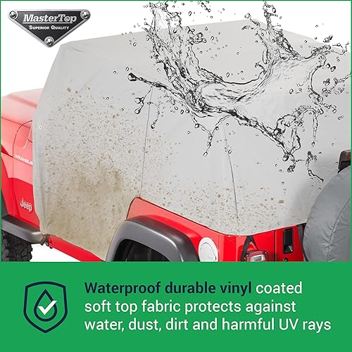 Miniatura 5 de MasterTop Cubierta de cabina con solapas de puerta | Se adapta a Jeep YJ y TJ Wranglers 1992-2006 con parte superior suave o dura quitada | Vinilo