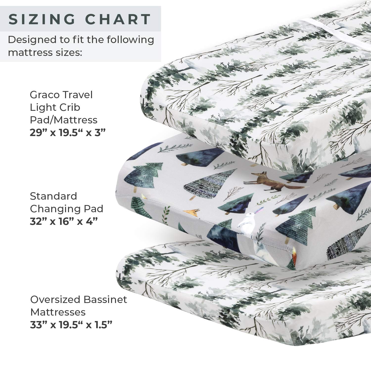 Pobi Baby - 2 Pack Premium Quality Changing Pad Cover - Ultra-Soft Cotton Blend, Stylish Animal Woodland Pattern, Safe and Snug for Baby (Magical) : Baby