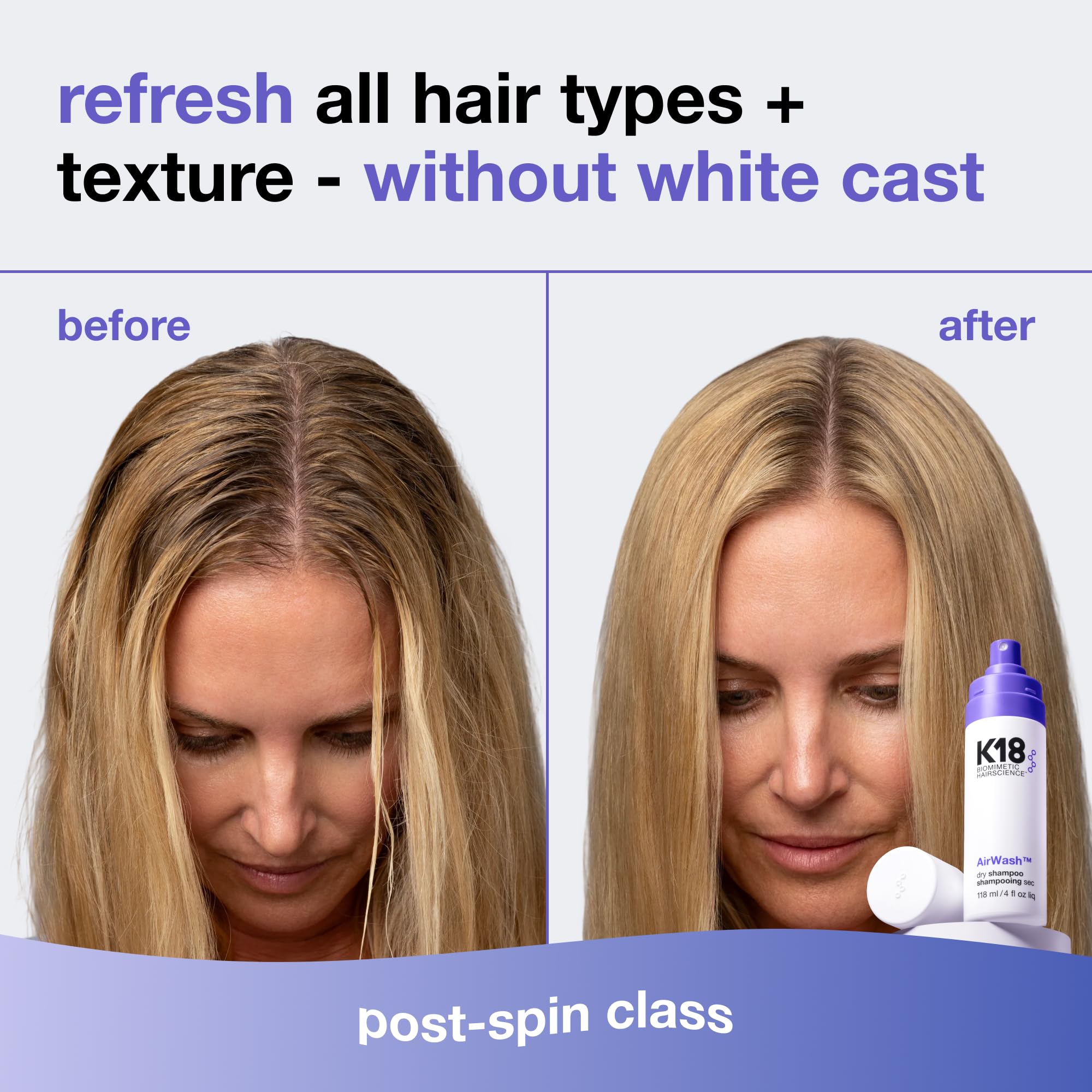 K18 AirWash Non-Aerosol Dry Shampoo for Oil and Odor Control