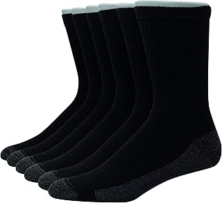 Men Ultra Cushion FreshIQ Odor Control with Wicking Crew Socks, 6-Pair Pack