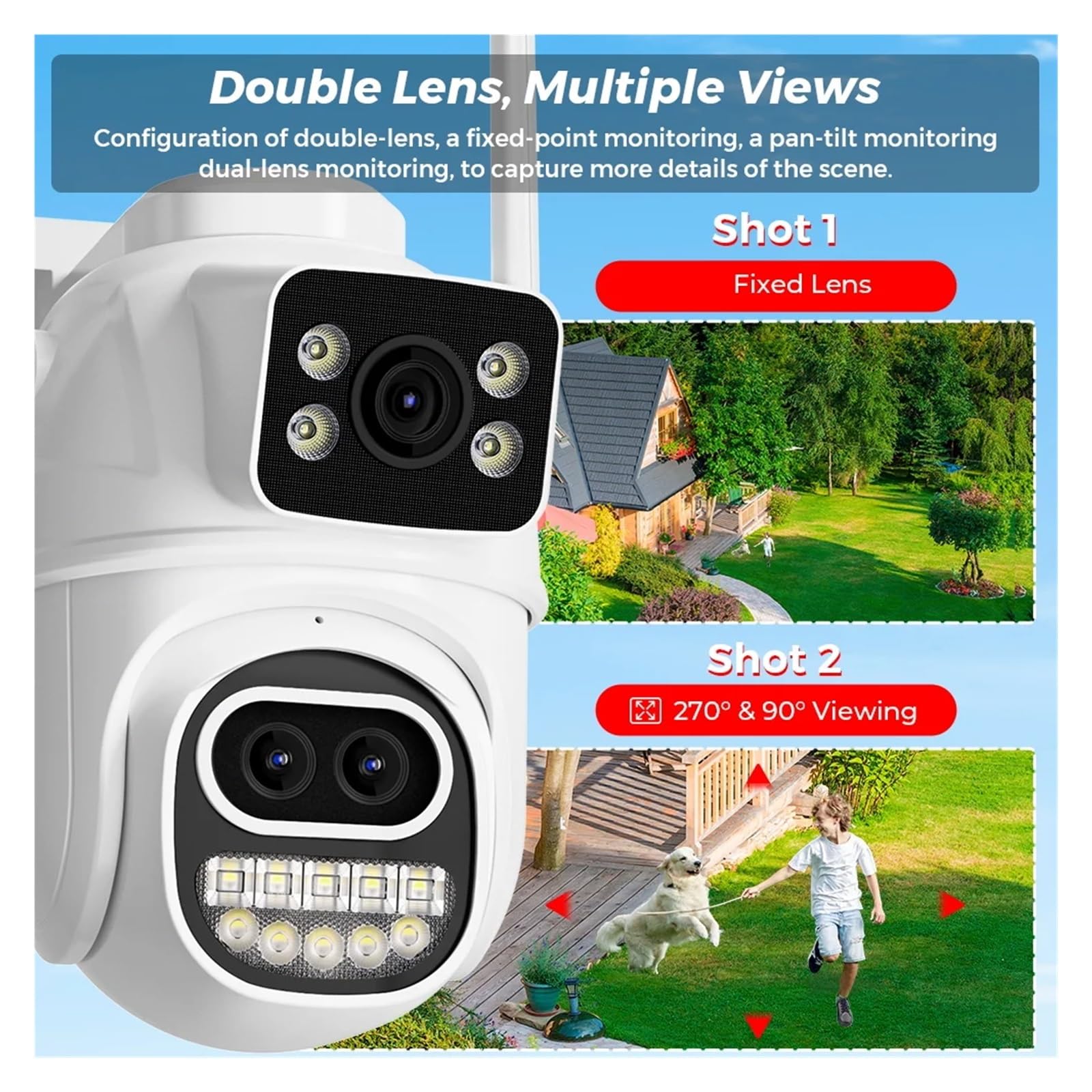 Caméra extérieure WiFi 12MP 6K PTZ