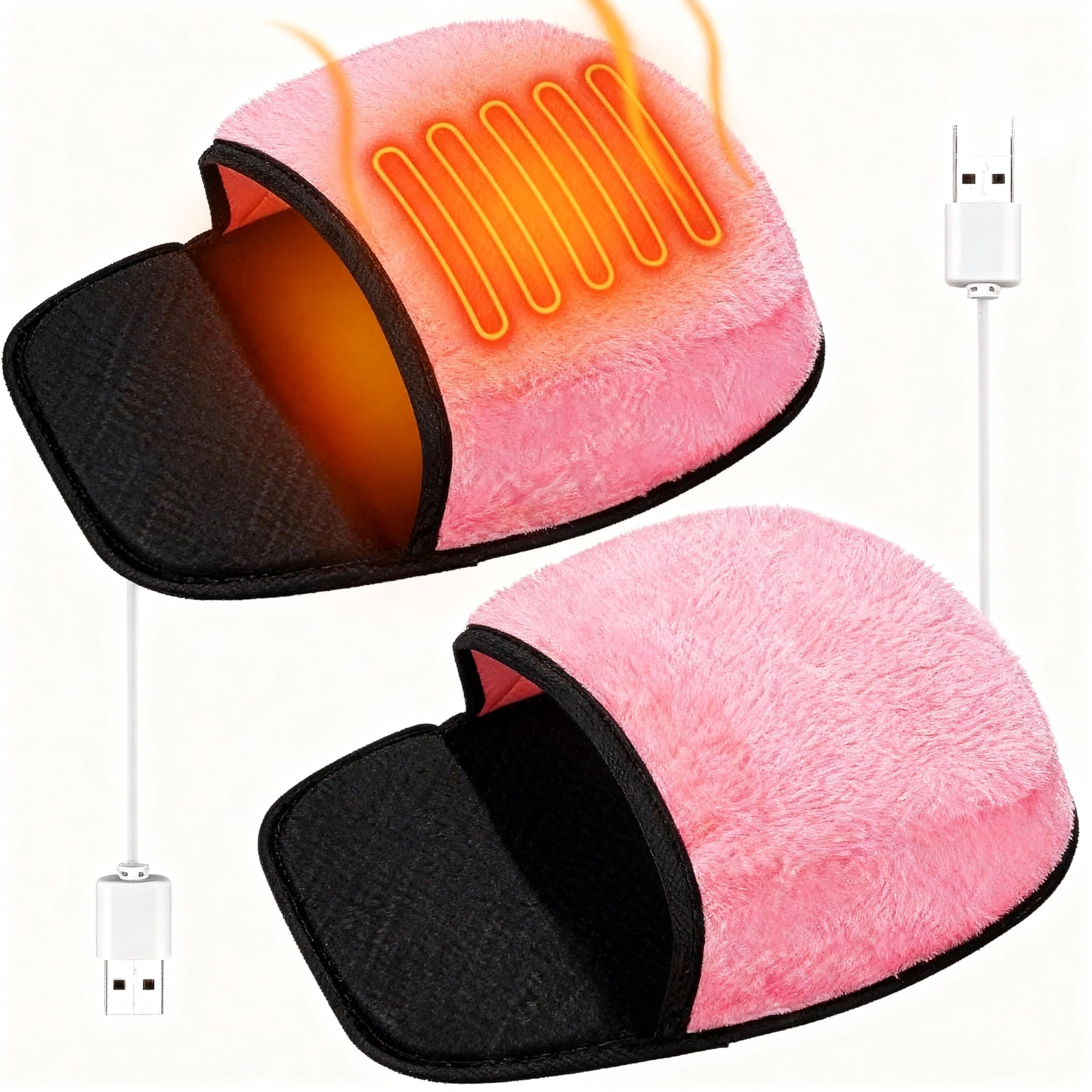2 Pieces Heated Mouse Pad Hand Warmer USB Heated Mousepad Plush Mouse Pad Removable Hand Warming Supplies for Men and Women Office Home Computer