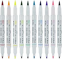 Vista 2 de Zebra Highlighters Mildliner - Juego de 20 tazas de doble punta y pincel, colores estándar