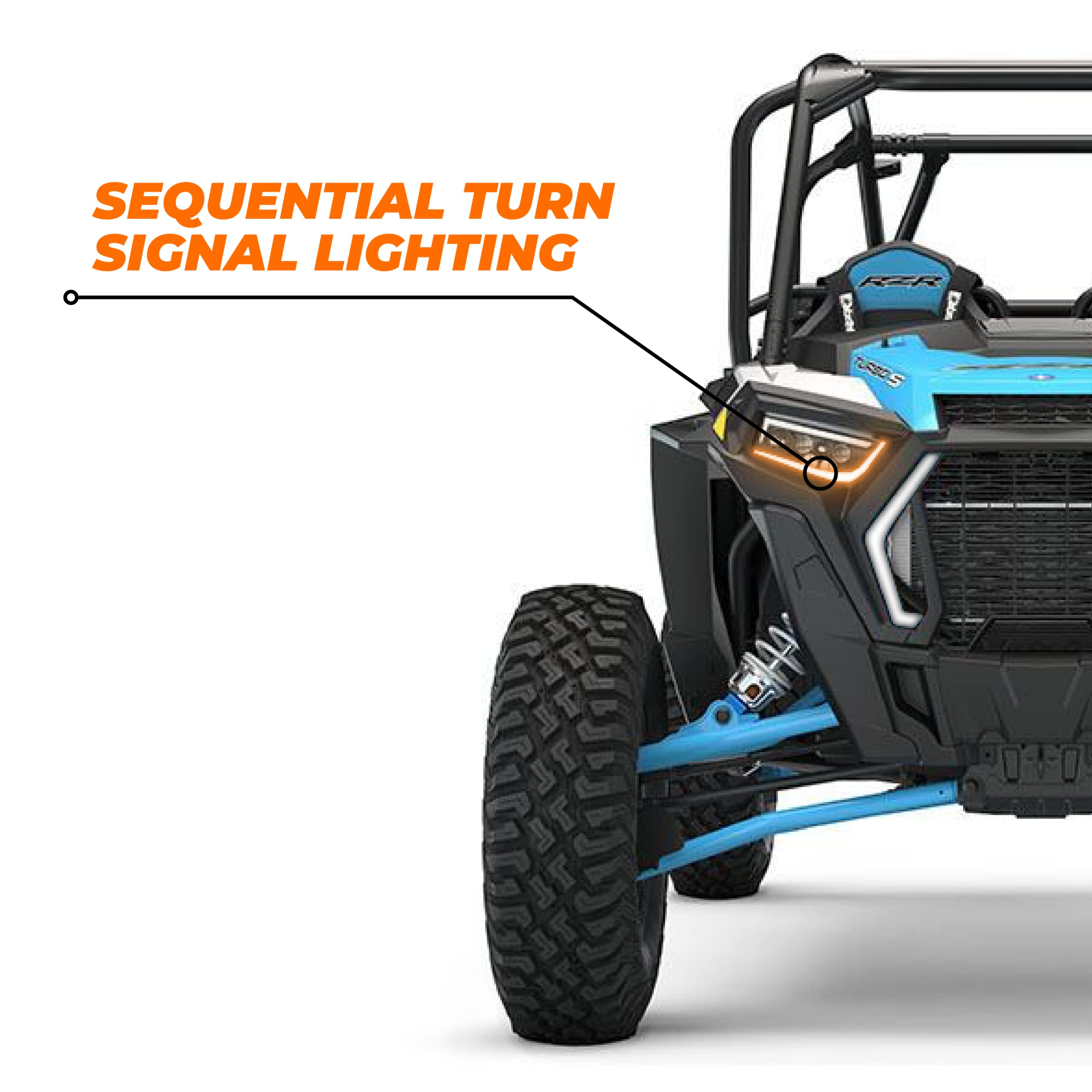 WD Electronics Compatible with Polaris RZR Sequential LED Integrated Street Legal Turn Signal Kit, 2017-2022 Models RZR Turbo 900 1000 Trail Edition XP Turbo S, Easy Install Plug and Play