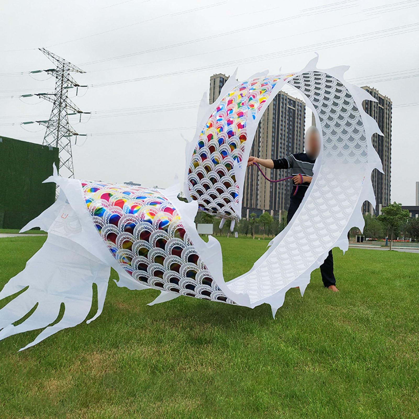 Amazon.com: Kunovo Dragon Poi White Dance Dragon Flinging