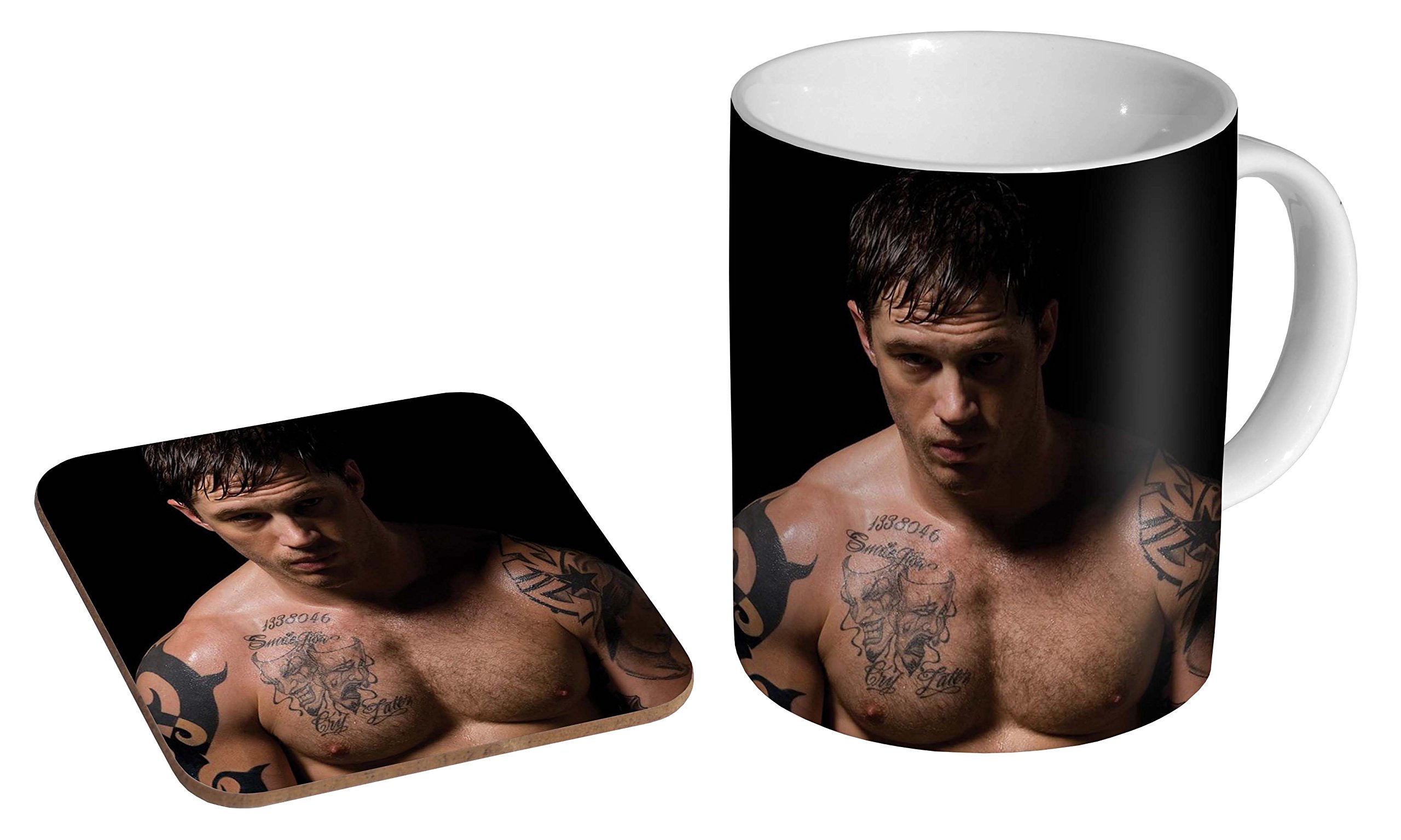 Mugmart White Tom Hardy Dark Ceramic Coffee Mug + Coaster Gift Set …