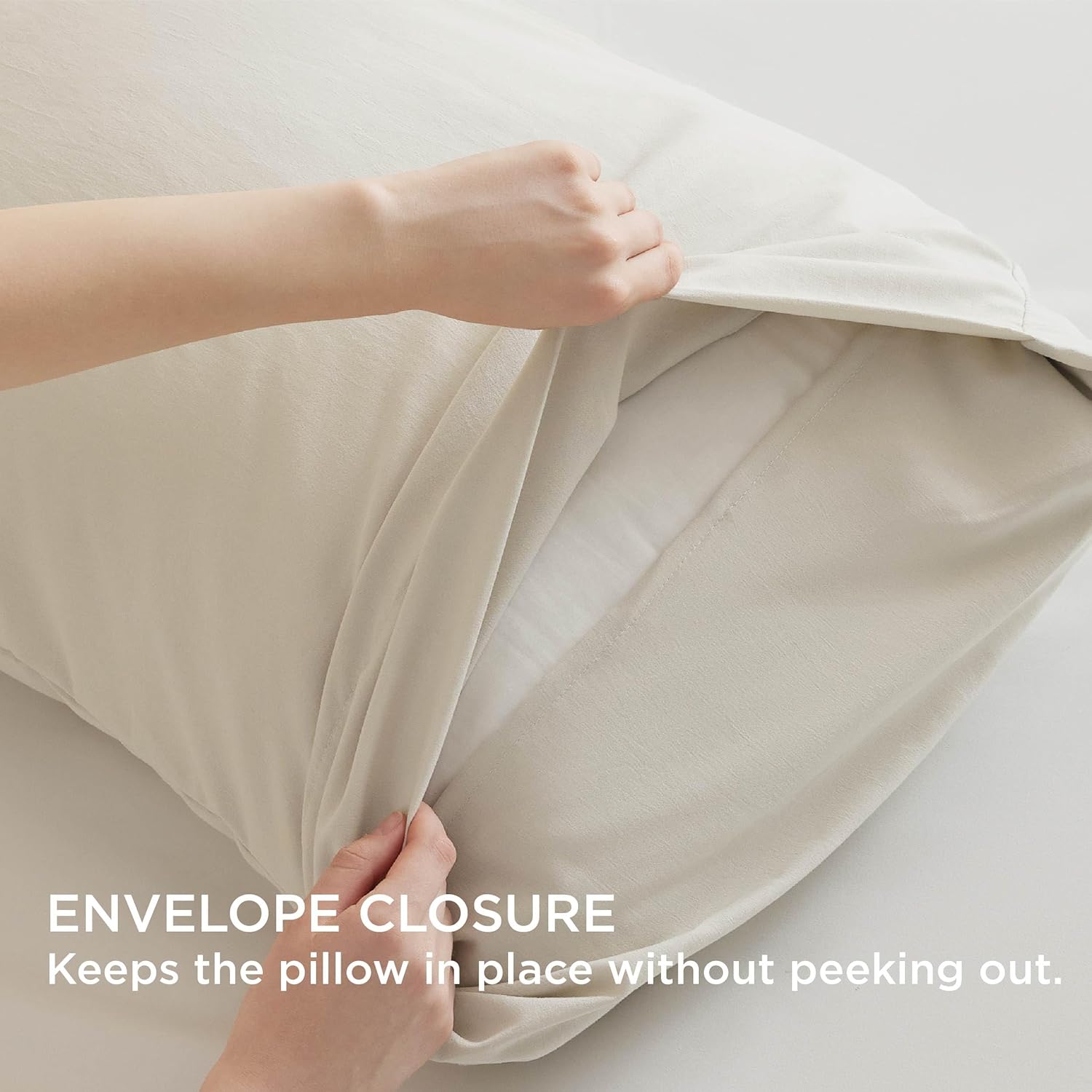 Bedsure King Pillow Cases Set of 4 - Linen Pillowcase 4 Pack,Super Soft and Cozy Prewashed Pillowcases,Hotel Quality,Pillow Case Covers with Envelop Closure,20x36 Inches