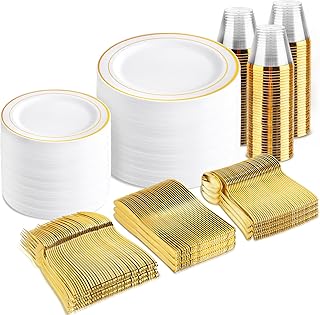 Disposable Dinnerware Sets For 100 Guests Picks collage image 1