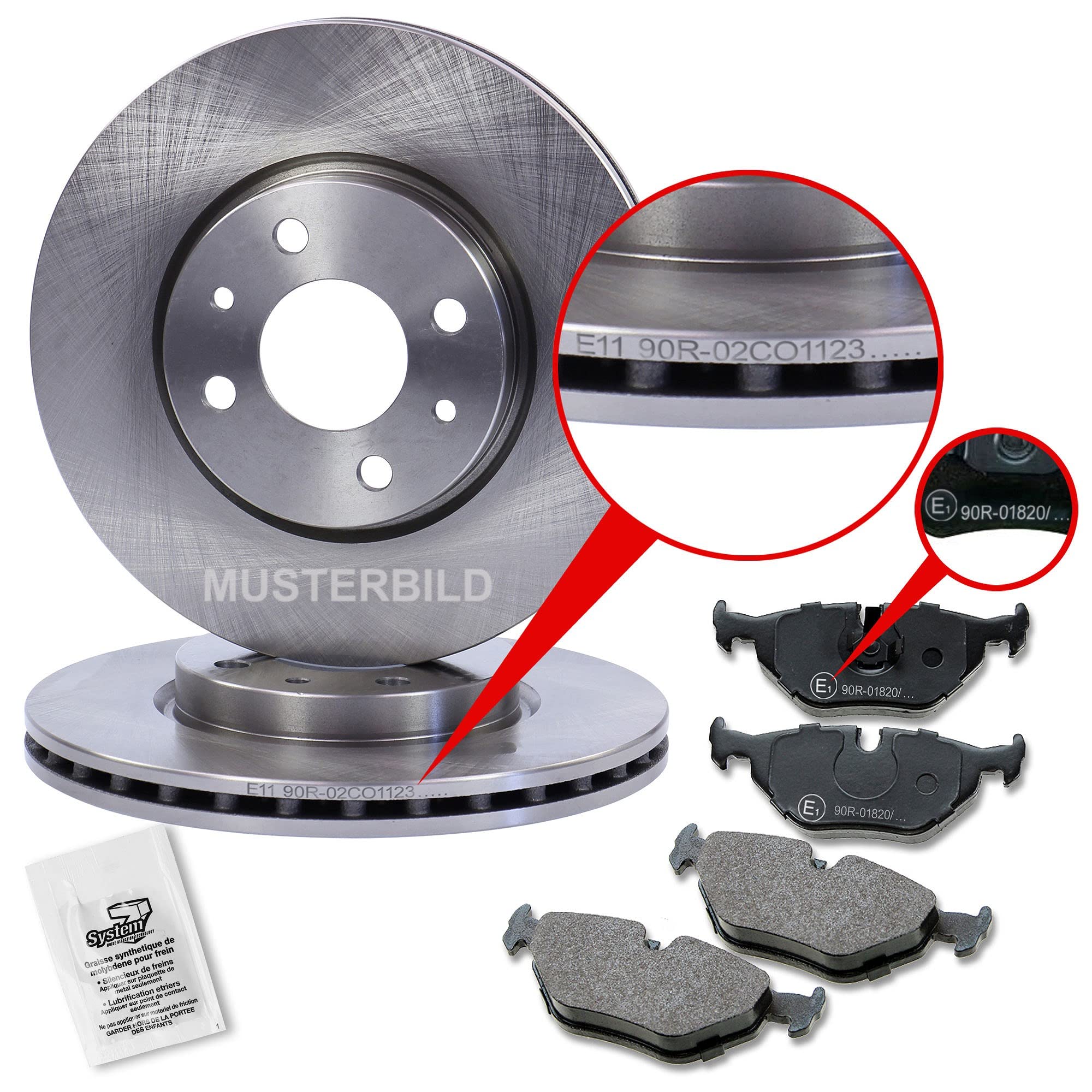 BESTPRICE Set freni asse anteriore incl. dischi freno ventilati Ø 257 mm + pastiglie freno anteriori, compatibile con FIAT GRANDE PUNTO (199_), PUNTO EVO (199_)