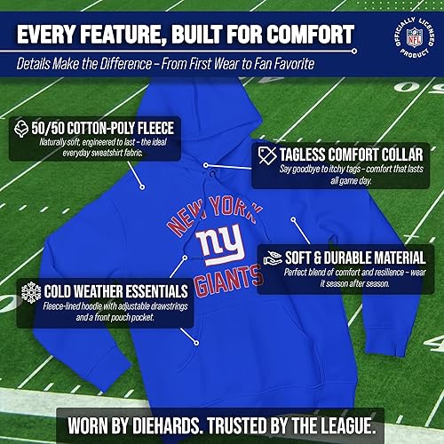 Miniatura 196 de Team Fan Apparel - Sudadera con capucha para adultos de NFL Gameday, mezcla de algodón y vellón de poliéster, abrígate y representa a tu