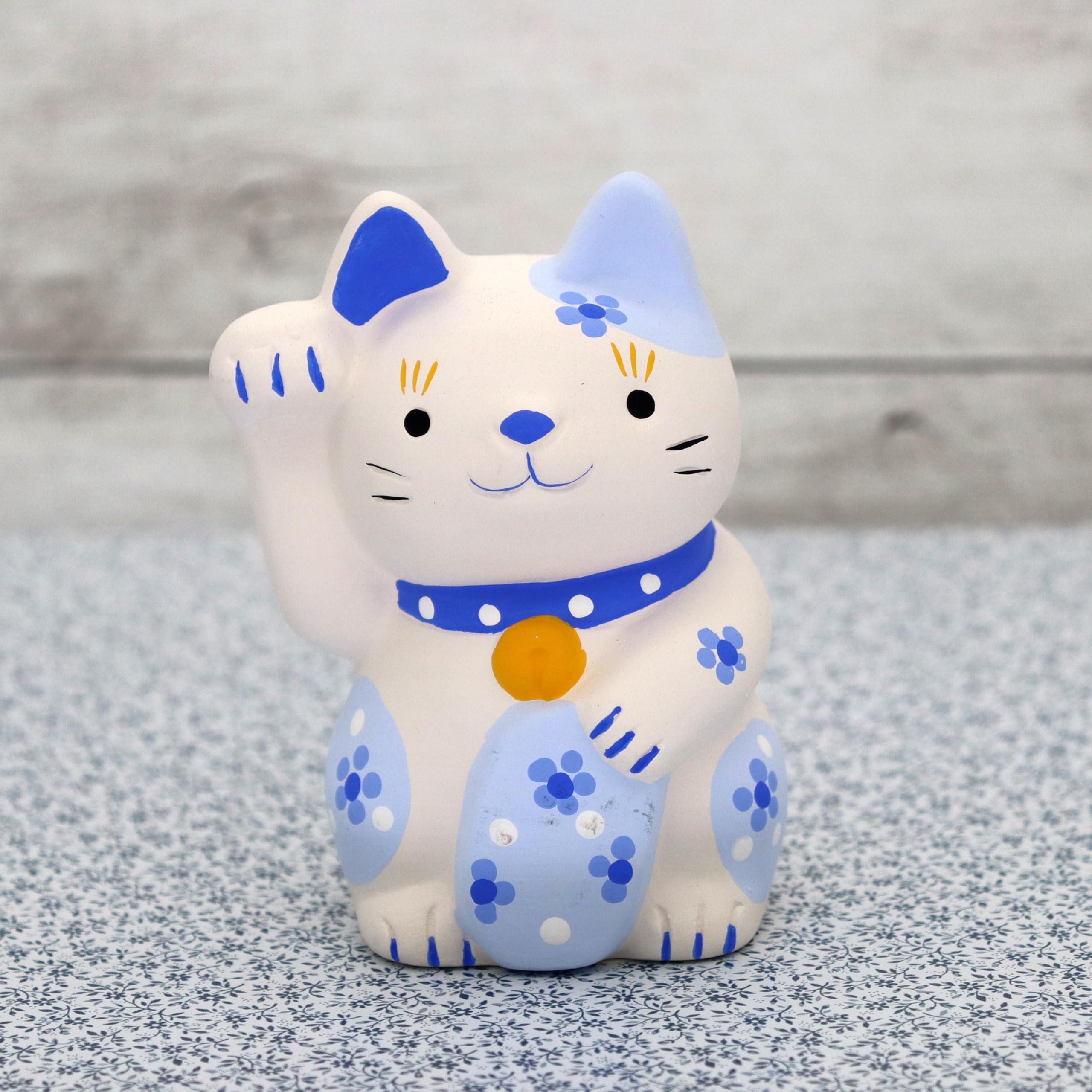 Amazon.co.jp: クラフトマンハウス 招き猫・花 青 可愛い×開運 日本製