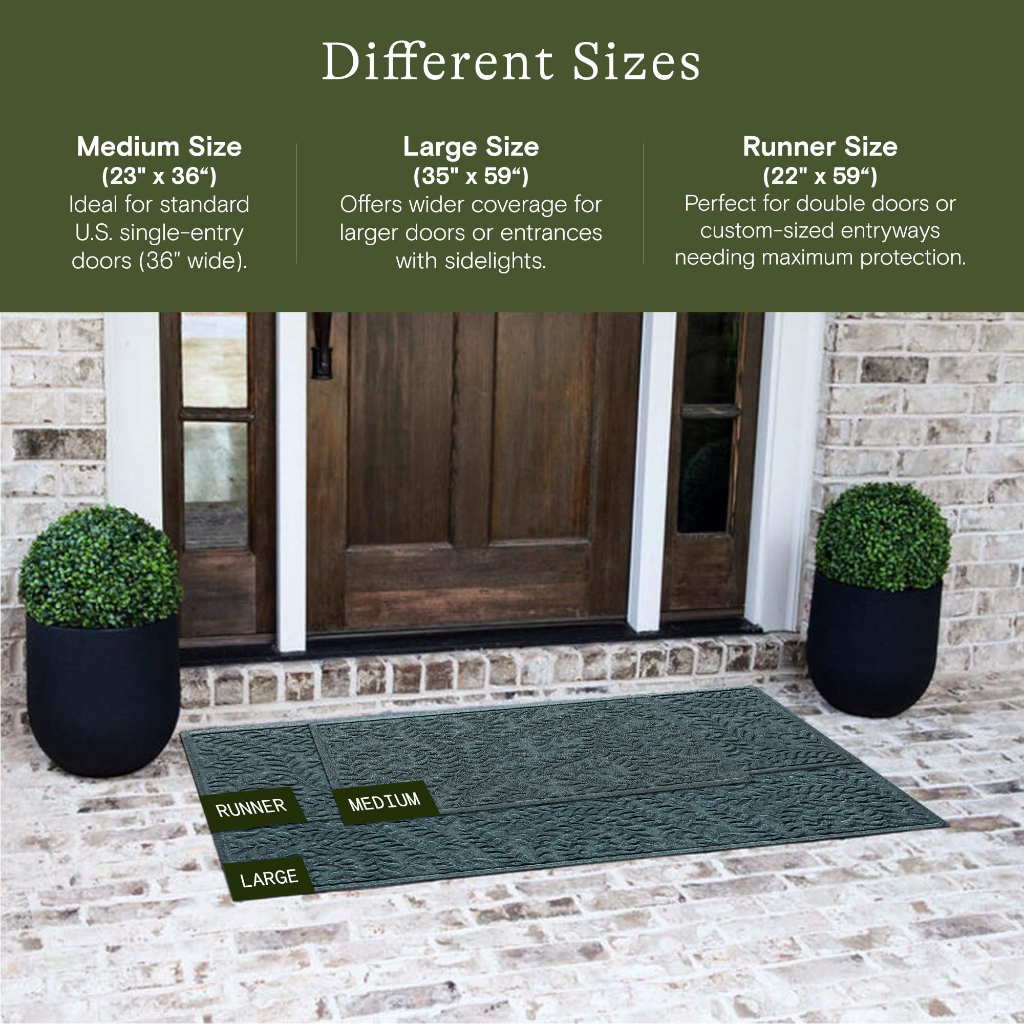 WaterHog Boxwood Front Door Mat Indoor Outdoor Entrance, All-Weather Mats — Amazon image 3