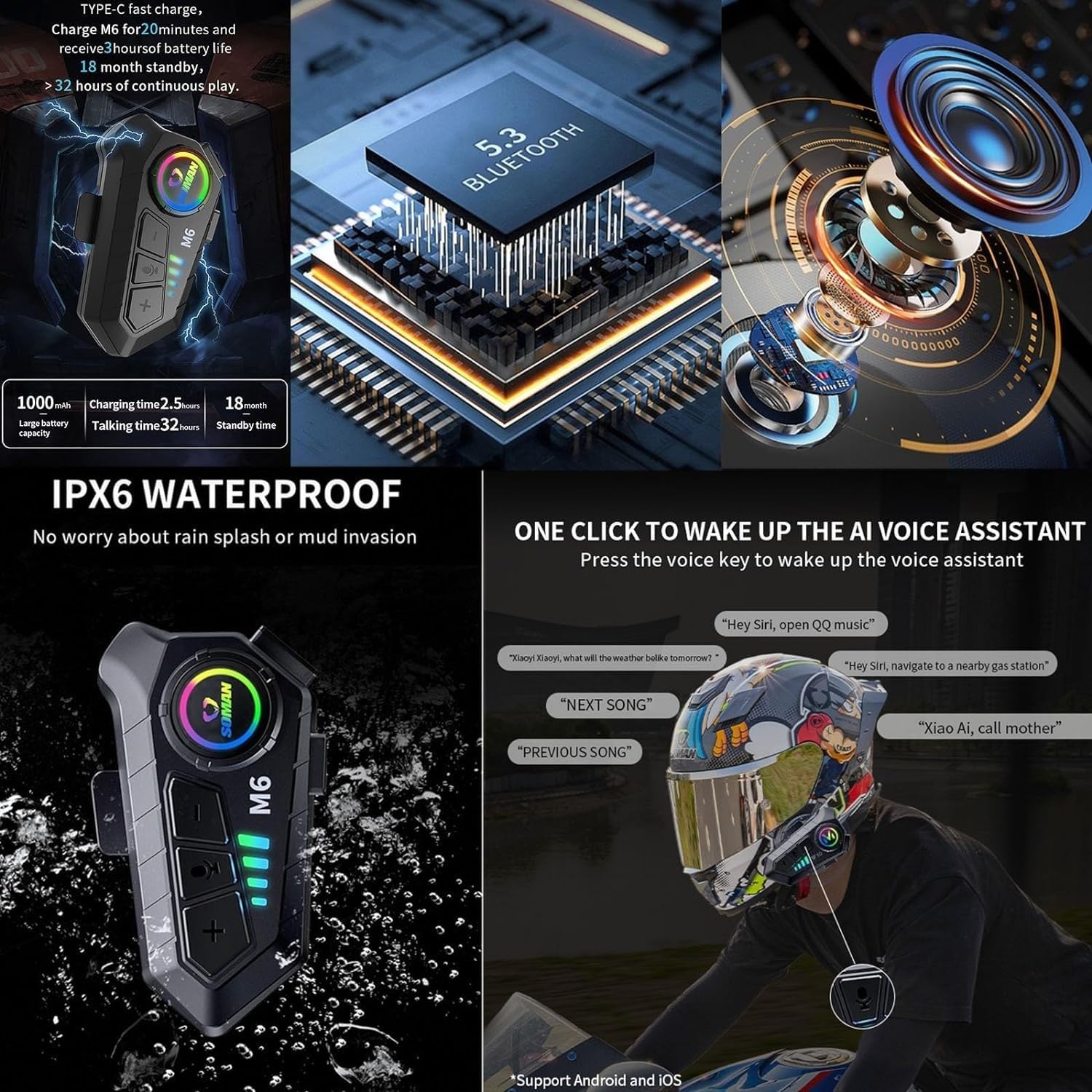Bluetooth Motorradhelm Integralhelm Klapphelm DOTECE Zertifiziert Flip Vollvisierhelm Motorrad Schutzhelm Mit Doppelvisier Integrierter Helm Motocross Helm Für Männer Und