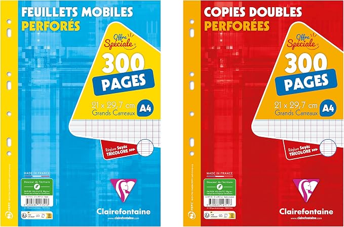 PAQUET DE 50 FEUILLES MOBILES PERFOREES BLANC A4 -TECHNO