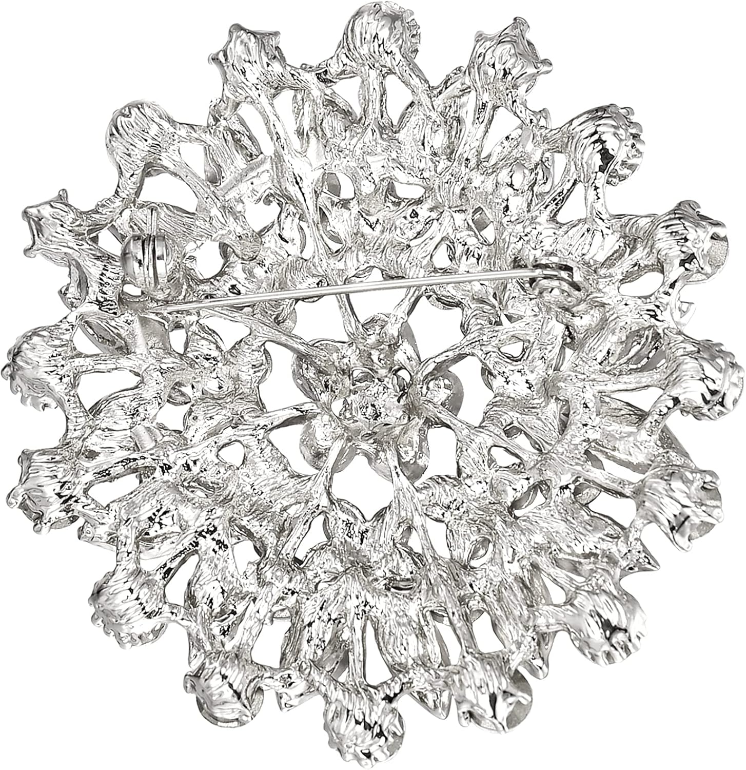 EVER FAITH Women's Austrian Crystal Elegant Flower Leaf Bridal Corsage Brooch Pin - Image 4
