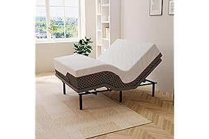 14" Hybrid Mattress & Adjustable Bed Frame, Queen - Luxury Cool Gel...