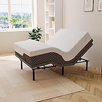 Vista 12 de ESHINE Base de cama ajustable + colchón híbrido de 14 pulgadas, individual XL, espuma viscoelástica de gel de lujo (319 resortes de bolsillo)