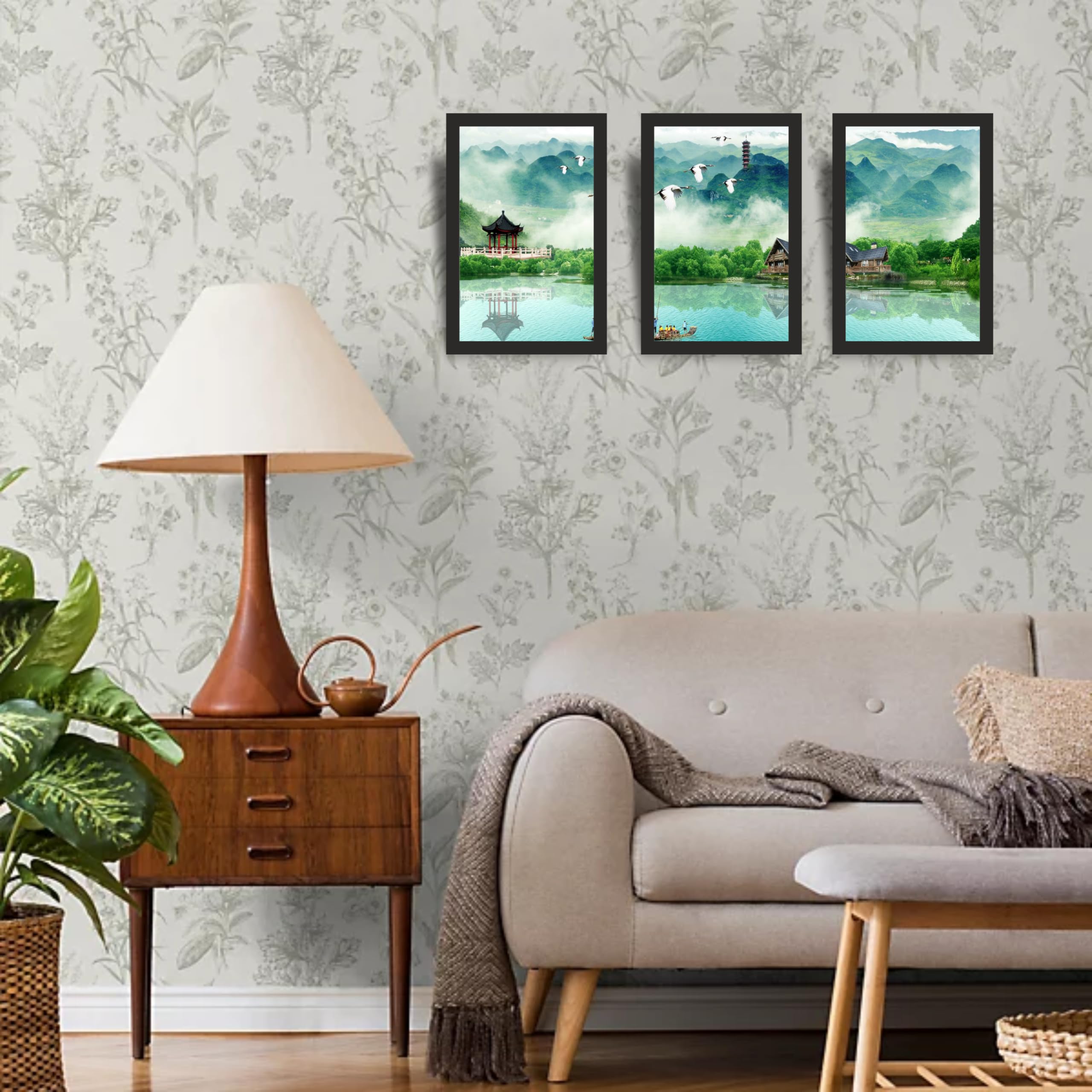 Asian Landscape Serenity Wall Art Set of 3