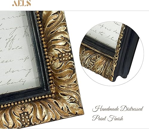 Miniatura 5 de AELS Marco de fotos vintage de 8 x 10 pulgadas, elegantes marcos de fotos antiguos con parte frontal de cristal, pantalla de fotos, colgar en la