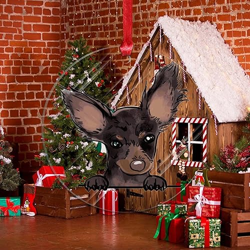 Miniatura 8 de Juguete ruso Terrier Adornos colgantes para árbol de Navidad Perro Memorial Acrílico Adornos de Navidad Recuerdo Acuarela Peeking Perro Mamá Amante