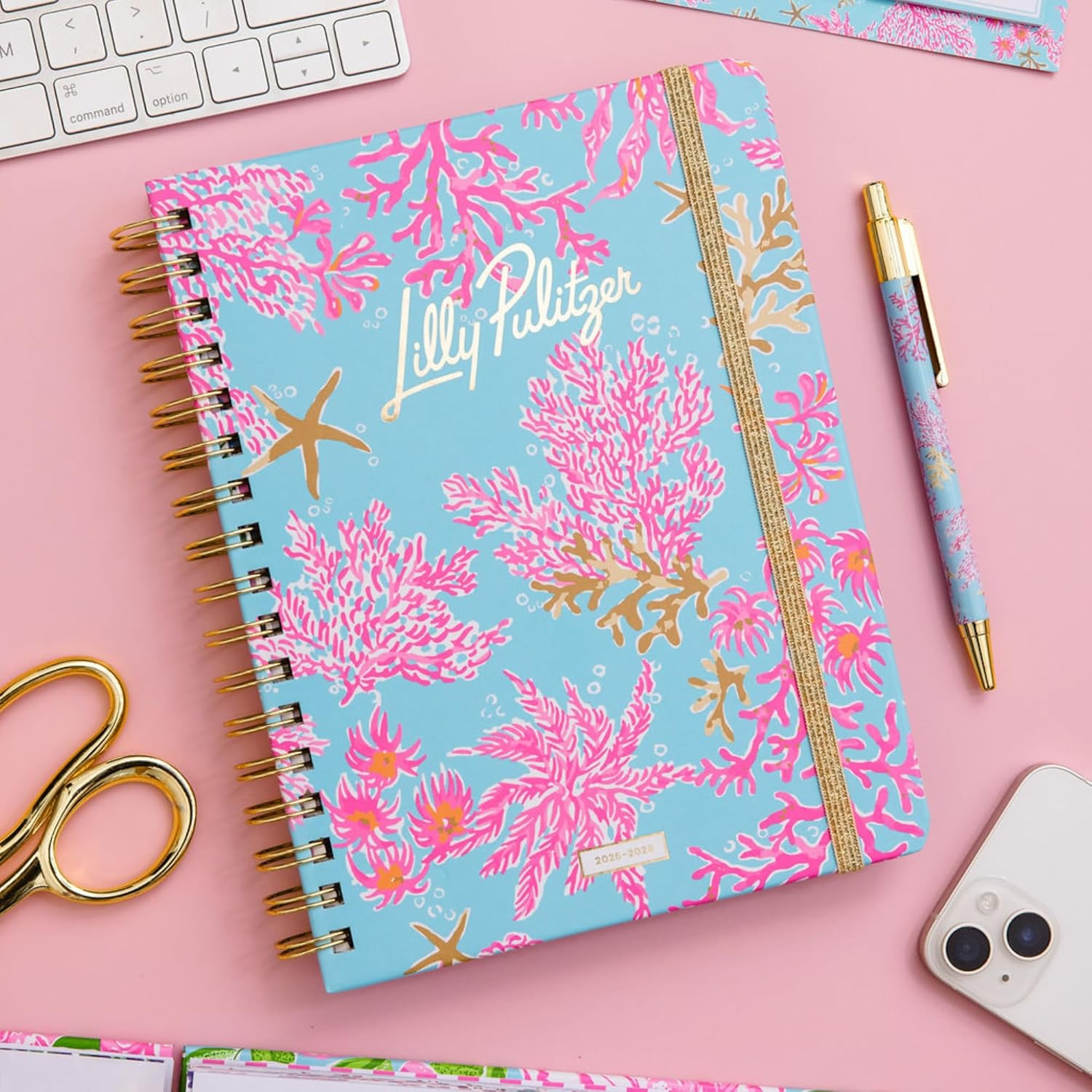 Lilly Pulitzer Large Monthly Planner August 2025 - December 2026, Monthly Agenda & Calendar, Stickers, Pockets, & Spiral Binding (Royal Coral)