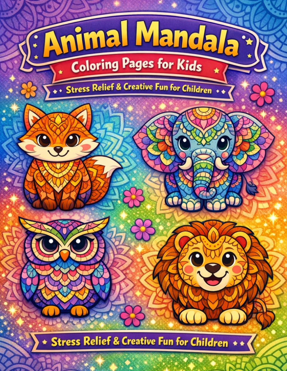 Animal Mandala Coloring Pages for Kids: Stress Relief & Creative Fun for Children: A Calming Coloring Book with Fun Animal Mandalas for Kids Ages 4-8, Perfect for Relaxation and Focus