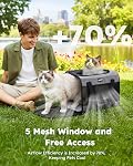 Pecute Cat Carrier Handbag, Portable Pet Carrier with Foldable Bowl, Sturdy Dog Carrier with Breathable Mesh,Suitable for Both Long and Short Trips, Used for Cats and Puppies (XL,Grey)
