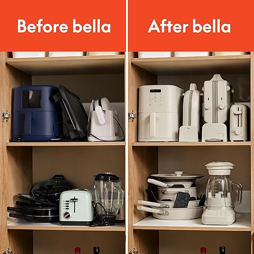 Miniatura 8 de BELLA - Juego de 8 piezas de utensilios de cocina, menaje de cocina Fits-anywhere con revestimiento antiadherente EverGood de cerámica, mangos